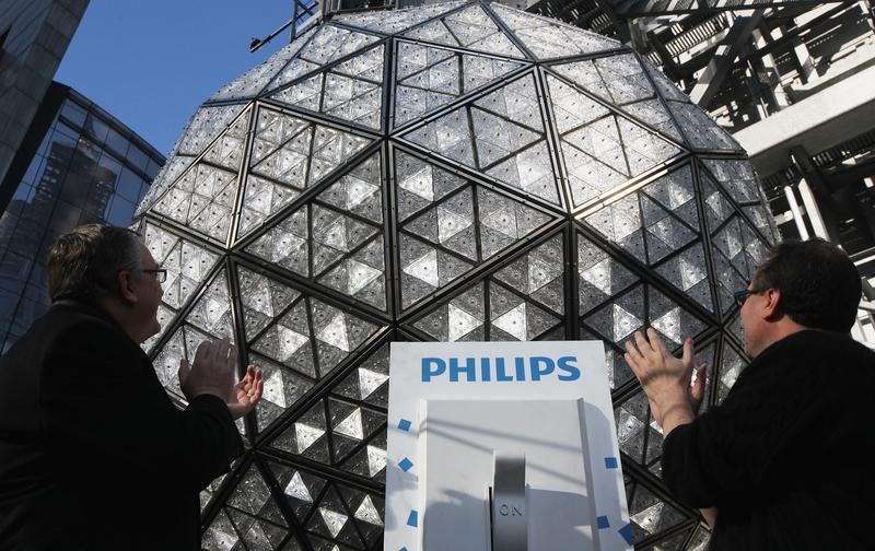 The Times Square New Year's Eve Ball is tested the day before New Year's Eve.